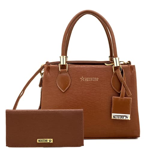 Bolsa Feminina Com Carteira, Alça De Mão E Tiracolo Ajustável (CARAMELO)