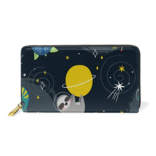 Portefeuille en cuir véritable GIGIJY pour femme au design galaxie et finitions premium