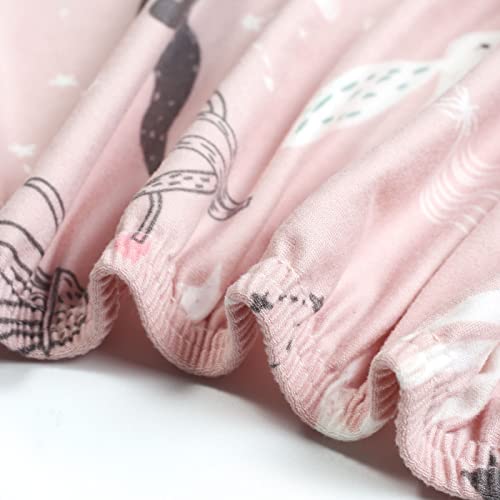 Image of GRSSDER Stretchy Ultra Soft Fitted Bassinet Sheet Set 2 Pack, Universal Fit for Bassinets Baby Cradle Moses Basket Oval Rectangle Pad /Mattress, Cute Foxes and Rabbits Bassinet Sheets for Girls
