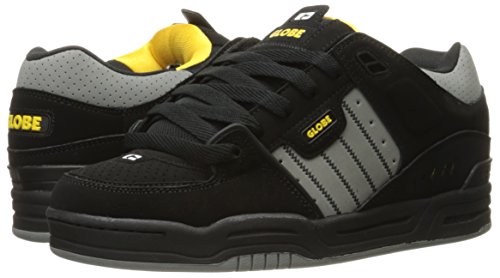 Image of Globe Mens Fusion Skate Shoes, Black /Grey /Yellow, 14 M US