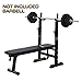 JAXPETY Adjustable Folding Weight Lifting Flat Incline Bench for Home and Gym, Fitness Workout Bench with Pull-Up Handle and Adjustable Barbell Rack for Full Body Standard Exercise, Black