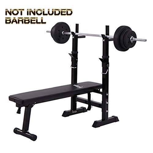 JAXPETY Adjustable Folding Weight Lifting Flat Incline Bench Fitness Workout Bench for Full Body Exercise New