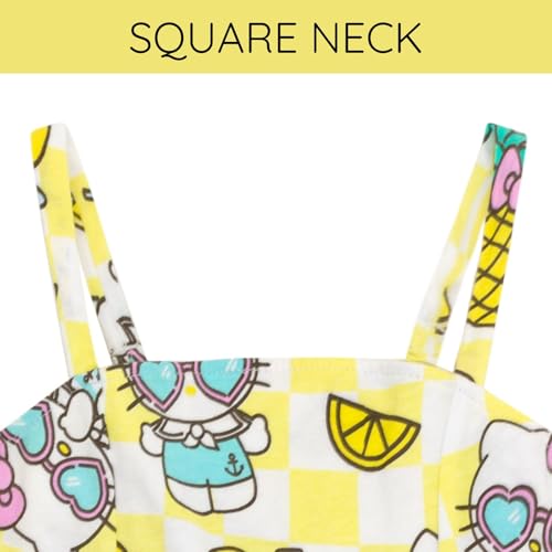 Hello Kitty Girls Square Neck Smocked Cami Dress Toddler to Big Kid Sizes (4T - 14-16)4