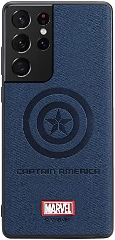 IRON SPIDER Case for Galaxy S21 Ultra, with Superhero Character, Compatible Samsung S21 Ultra Leather Case Blue for Man & Women