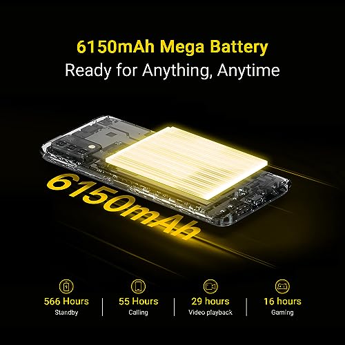 Image of UMIDIGI Unlocked Cell Phone, Power 5 Smartphone 4+128GB, Helio G25 Octa-Core 6150mAh, 6.53 HD Display Phones with 16MP+8MP Camera, 4G Dual SIM, Infrared Thermometer and Fingerprint&AI Face Unlock