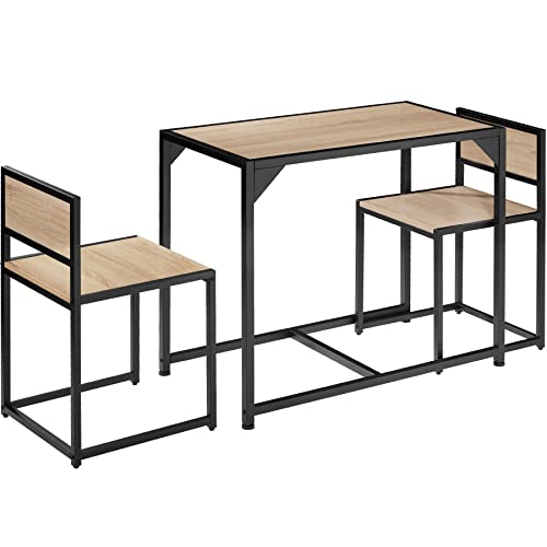 TecTake Ensemble Table et 2 chaises Ensemble de Salle à Manger Groupe de sièges Meuble pour Salle à Manger – diverses Couleurs (Marron Beige)