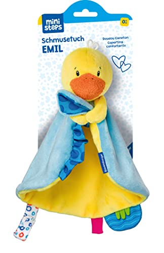 Ravensburger Tier ministeps 4573 Schmusetuch Emil, Flauschiges Schnullertuch mit Klett-Halterung, Baby Spielzeug ab 0 Monate