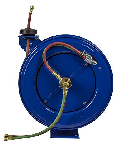 Coxreels Twin Line Spring-Driven Welding Hose Reel, Model# SHW-N-1100, 1/4" Hose ID, 100' Length,Blue