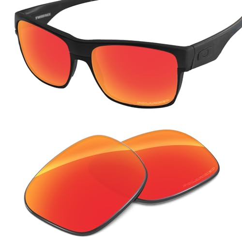 Image of Performance Replacement Lenses Compatible with Oakley TwoFace XL OO9350 Polycarbonate Polarized Etched-Fire Red