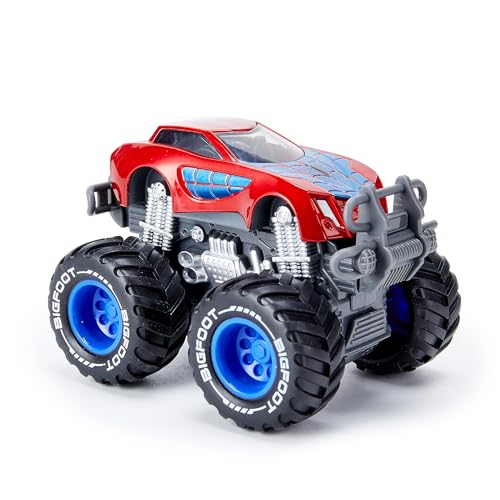 Iridety Movie Superhero 1:64 Scale Monster Trucks Toy Trucks,Metal Body,Giant Wheels, Favorite Characters and Cool Designs, Age 3, 4-8 and Above(Spider)