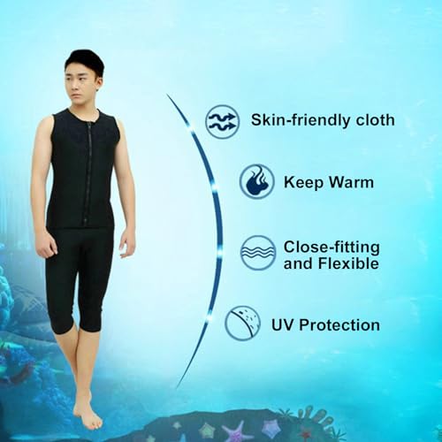 Chaleco de buceo de neopreno 2MM, sin mangas, chaleco térmico para esnórquel, surf, natación y deportes acuáticos (XL) miniatura 3