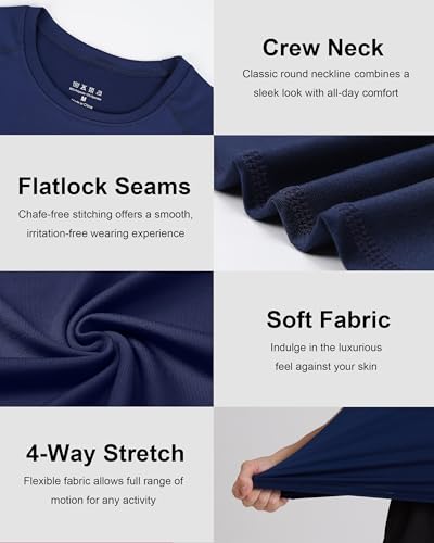 Roadbox Men's Compression Shirts 1/2 One Arm Short Sleeve Athletic Workout Base Layer T-Shirt Basketball Undershirts4