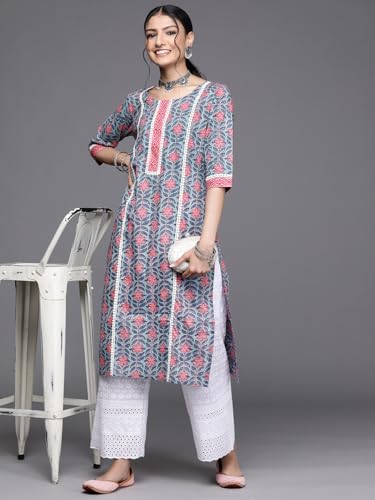 Image of Libas Printed Cotton Straight Kurta