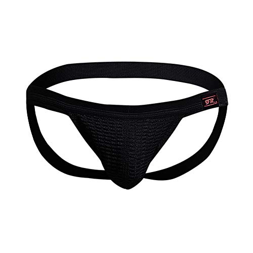 Men's Jockstrap Underwear Sexy Knit Jock Strap Breathable Athletic Supporters Elastic Waistband Thong