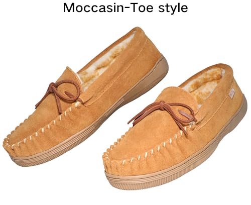 Men's Moccasin Slipper With Suede leather Upper Memory Foam House Shoes Anti-Slip Moccasins Indoor and Outdoor Warm Loafer Slippers3