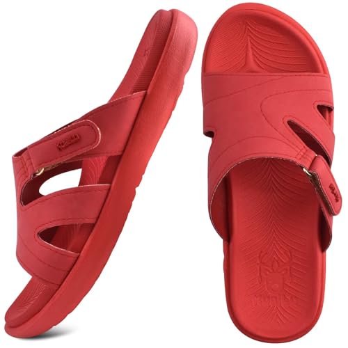 Image of KuaiLu Womens Fashion Orthotic Slides Ladies Athletic Yoga Mat Memory Foam Walking Sandals Thick Cushion Recovery Summer Beach Slippers Comfortable Plantar Fasciitis Arch Support