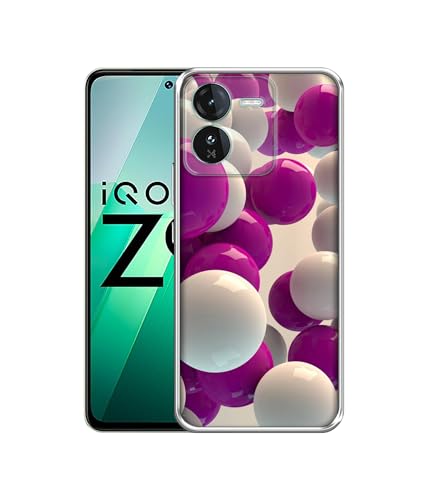 Image of Casotec 3D Balloons Design Printed Silicon Soft TPU Back Case Cover for iQOO Z9 5G, Multi Colour