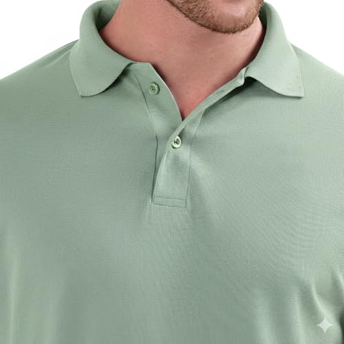Image of Men's Full Sleeve Collared Soild Color Casual Regular Fit T-Shirt