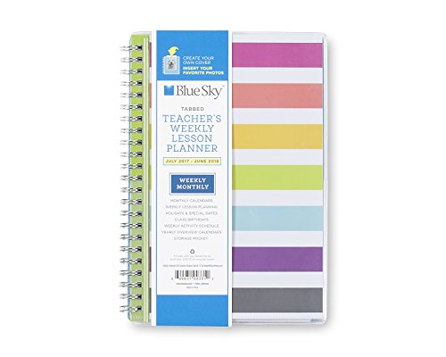 Blue Sky 100331 2017-2018 Academic Year Teachers Weekly Lesson Planner, Twin-Wire Bound, 5