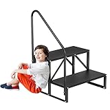2 Step Stool Ladder, Swimming Pool Ladder Above Ground Pools, 440 lb Capacity Heavy Duty Ladder Shelf, Hot Tub Steps with Handrails, Pool Steps for Home Outdoor(1 Pcs)