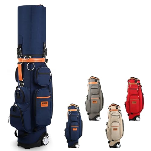 GOYOHOME ゴルフクラブ用サンデーバッグ キャディバッグ クラブバッグ トラベルケース 練習用 ゴルフクラブキャリーバッグ ドライビングレンジコース初心者用 多機能ホイール付き 防水 大容量 Golf Bag(Dark Blue)