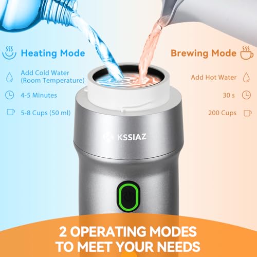 Image of Portable Espresso Machines, Electric Espresso Maker with Self-Heating, USB-C & Car Charger, 20 Bar Mini Coffee Maker With NS Capsule & Ground Coffee for Camping, Hiking, Travel, Office, Silver