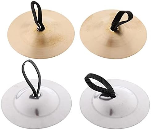 APLVFFZH 2 Pieces Finger Cymbals Belly Dance Finger Cymbals Percussion Musical Instrument Instrument Brass Finger Cymbals with Elastic Bands Suitable for — view 2