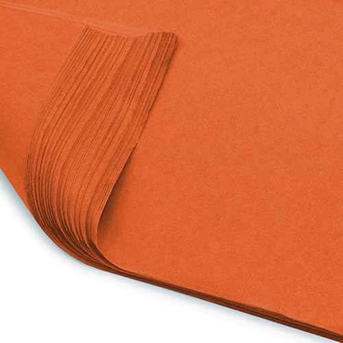 Pack of 10 x Vibrant Tissue Paper 500mm x 750mm for Gift Bags Wrapping Flowers Wedding Arts Crafts - Quality Acid Free (Orange)