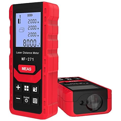 Laser Distance Meter 50M/165ft, NOYAFA Digital Laser Measure with Electronic Angle Sensor, M/in/Ft Unit Switching, Backlit LCD Display, Measure Distance/Pythagorean/Area/Volume Cover
