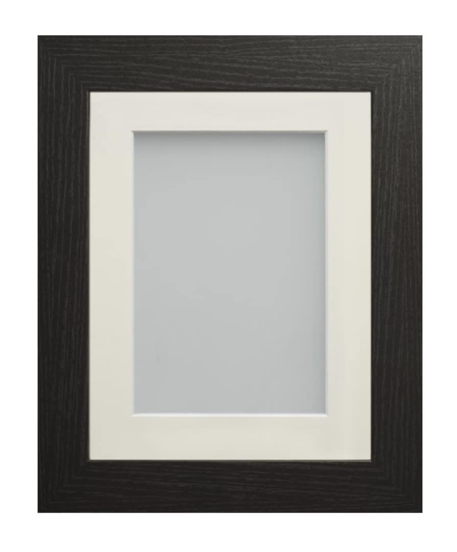 Frame Company Watson Black Picture Photo Frame fitted with Perspex, 36x24 inch with Ivory Mount for image size 30x20 inch