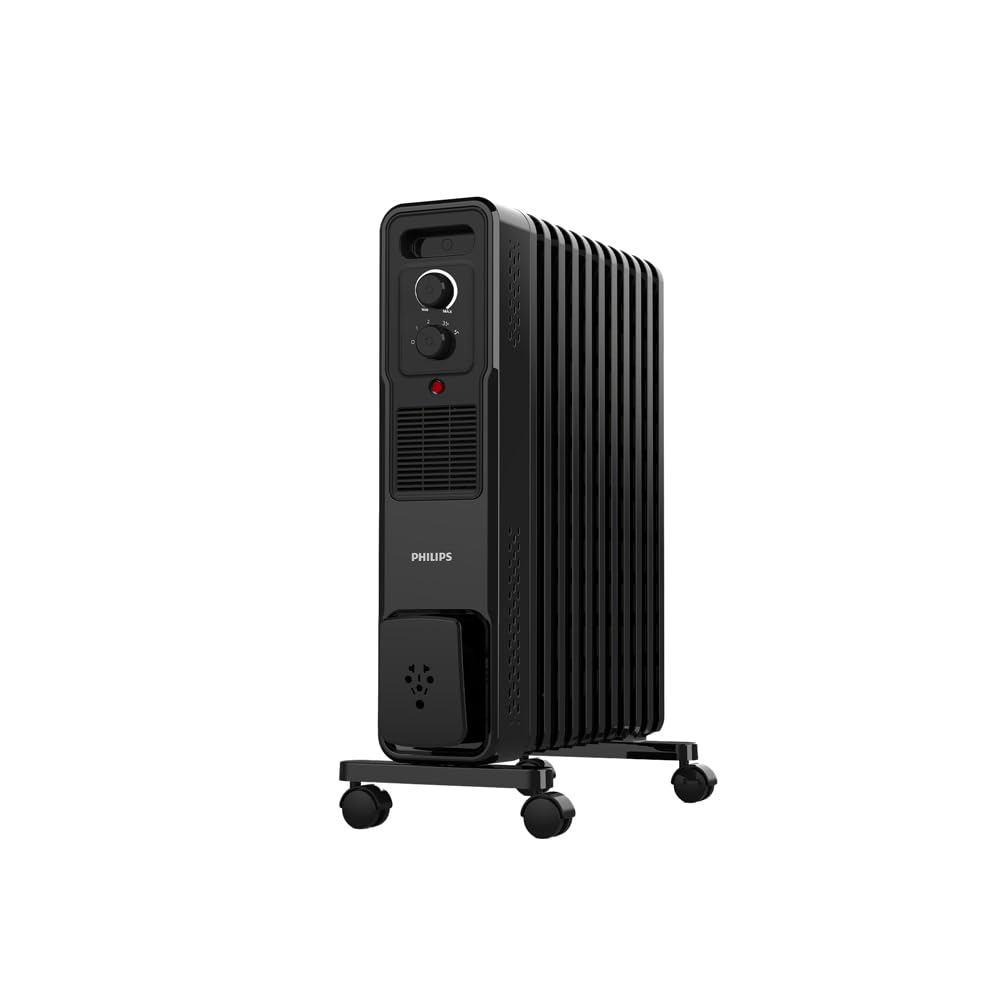 Philips 11 Fin Oil Filled Room Heater (OFR) | New M-Shaped Heating Fins for 30% Faster Heating | 5 Heat Settings | Tilt & Auto Shut-Off Protection | PTC Fan Heater for Instant Warmth | 2900W | Black-image-18