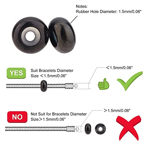 Cuentas de acero inoxidable negras UNICRAFTALE de paso 2,5 mm para hacer bisutería 5