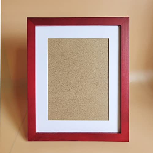 Image of 8x10 Picture Frames RED Solid Wood Frame, Plastic Panel (Film Needs to be Removed) Table or Wall.Front Window Opening 7.5x9.5 inch.
