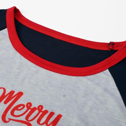 Pijama familiar de Navidad azul talla S conjunto de dos piezas de manga larga para el hogar 5