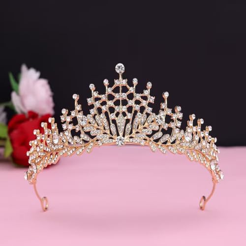 Diadema de boda con diamantes de imitación para peinados de novia elegantes 7