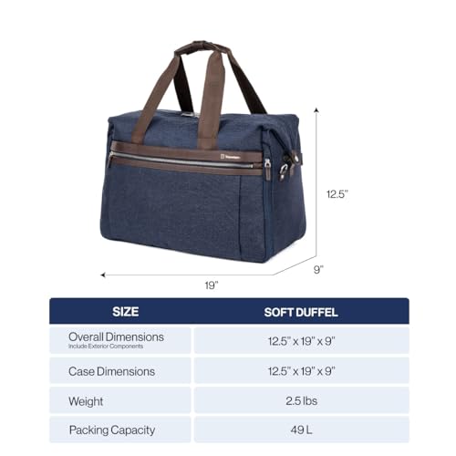 Image of Travelpro Platinum Elite Carry on Soft Travel Duffel Bag, Weekender, Gym Bag, Men and Women, Navy Camouflage, 19 Inch