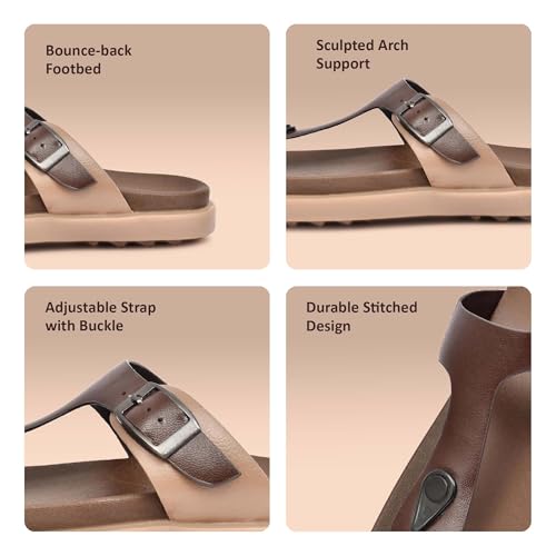 Image of Extra Super Soft Comfortable Cushion with Adjustable Strap Lightweight Sandal Waterproof Pain Relief Anti-Skid Sole Slipper OUTDoor INDoor Stylish Footwear for Women All-Day Comfort BB1105