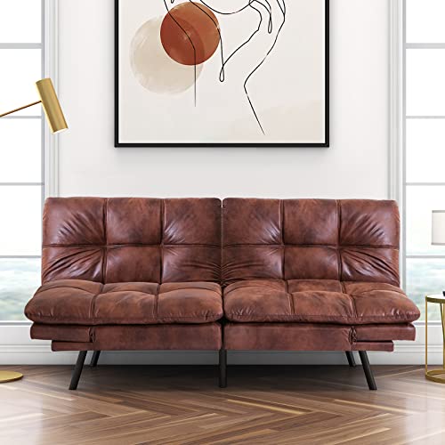 Iululu Couch Futon Sofa Bed, Mid-Brown #TOP2