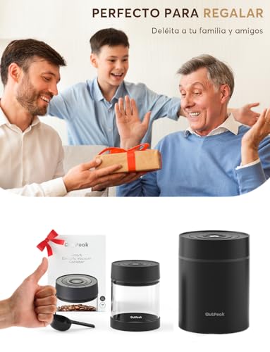 Miniatura 8 de Outpeak Neo 2025 - Bote De Café Al Aspiradora Automático, 0.75 L Para Frijoles De Café De 8.8 Onzas, Operación Con Un Solo Botón, Pequeño Recipiente De Café Hermético Con Cuchara, Recipiente De