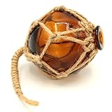 Diamètre: Env. 5 cm SEACLUB Boule de pêche en Verre & Tauwerk/Sisal Amber – Parfait pour la décoration Maritime.
