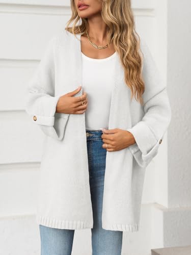 Image of Saodimallsu Womens Oversized Long Cardigan Sweaters Casual Open Front Chunky Knit Slouchy Fall Trendy Sweater Coats