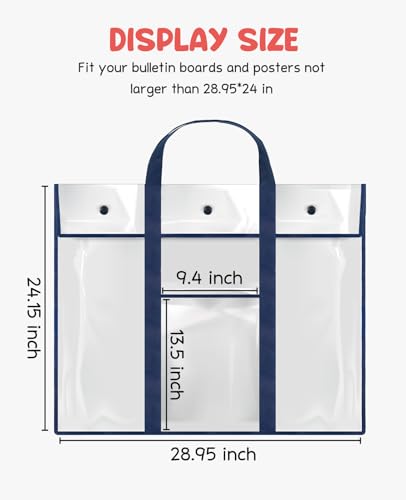 Gamenote PSB1 2 Pack Large Poster Storage Bag (31.5"×25.5") Bulletin Board Holder Art Portfolio Container thumb #2