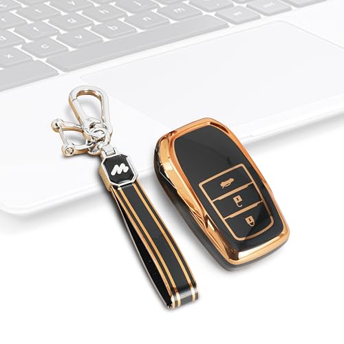 Image of Mogato TPU Car Key Cover Fit for Toyota Fortuner | New Fortuner Legender | New Innova Hycross | Innova Crysta Smart Key (3 Button) (BLACK)