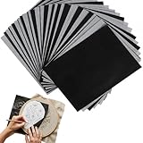 LEOUEANR Lot de 50 feuilles de papier transfert carbone noir A4 pour art, artisanat, travail du bois et projets de bricolage, idéal pour transférer des motifs sur papier, toile et bois