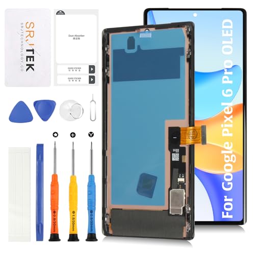 SRJTEK For Google Pixel 6 Prop OLED ʌfBXvCXN[ + t[ (wP[u]Kv) tXN[fBXvC ^b`fW^CUAZu