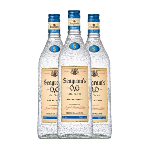 Ginebra Seagram's Gin Sin Alcohol Botella Misil 1 L (Caja de 3 Botella Misil de 1 L)