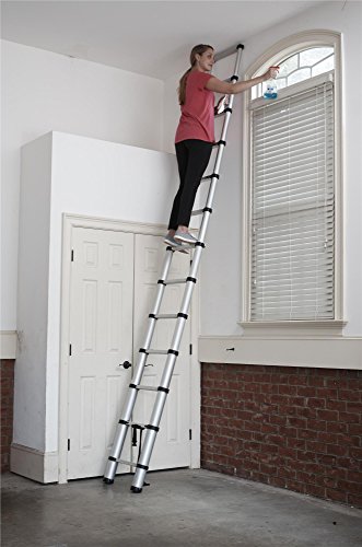 Cosco 20313T1ASE Smartclose Telescoping Aluminum Ladder, (300-Pound Capacity, 12.5 ft. ladder with 16 ft. Max Reach)