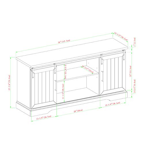 Walker Edison Dover Modern Farmhouse Sliding Grooved Door Storage TV Console , 58 Inch, Grey Wash - Image 10
