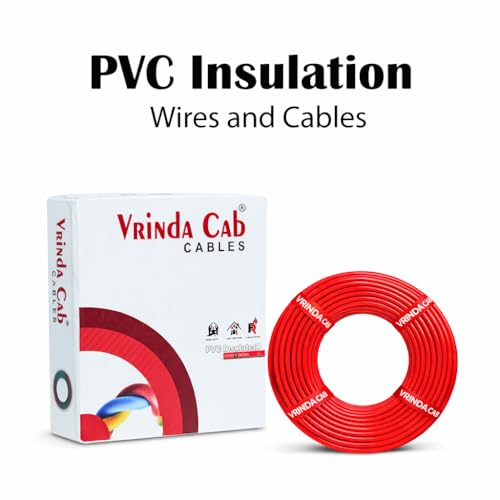 Image of VRINDACabCab 1.5mm Red House Wire | 45 Meter | PVC Insulated CCA Copper Electrical Wire for Home, Office & Industrial Use | High Conductivity | Flame Retardant | Long-Lasting
