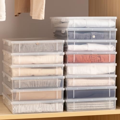 Image of Vidifor Plastic Storage Containers for A4 File, 8.5 inchx11 inch Letter File, Magazine Document, Pencil Box, Thick Scrapbook Storage Box for Crafts, Art Supplies, Crayon, Office Supplies, Washi Tape. (2)